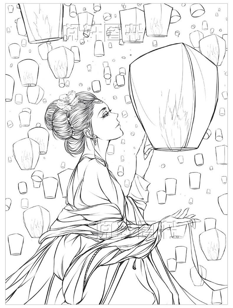 Watercolor Coloring Pages