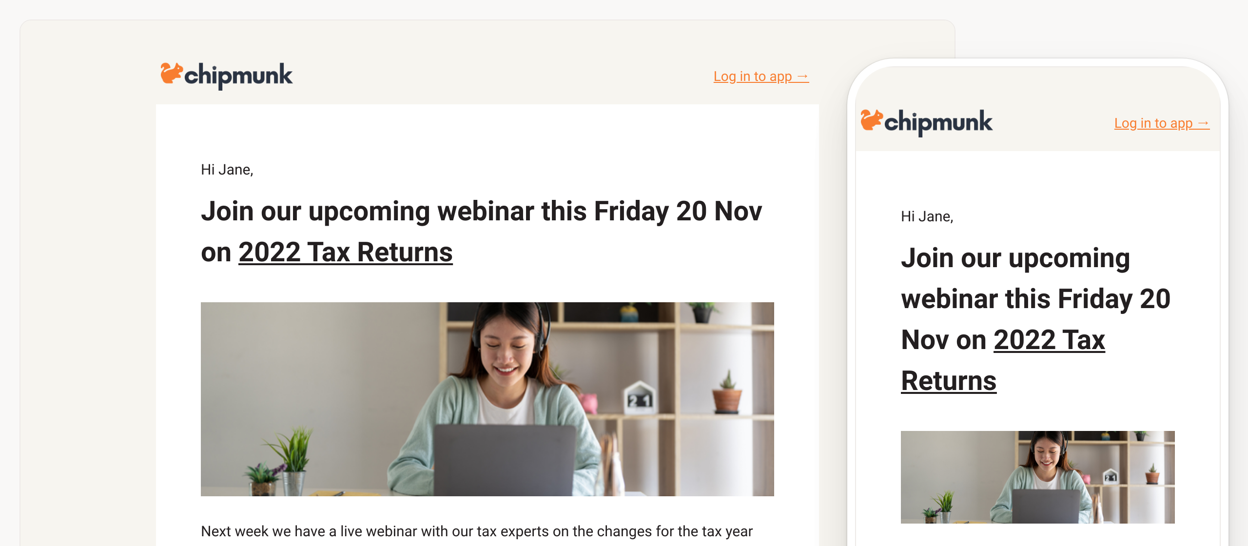 Webinar Invite Ortto Templates