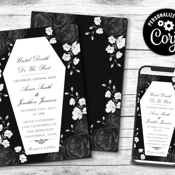 Wedding Invitation Coffin Template Etsy