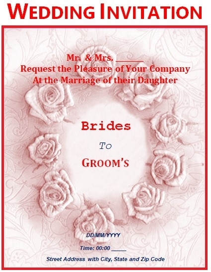 Wedding Invitation Templates Free Word Templates