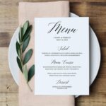 Wedding Menu Template Printable Menu Cards Template Dinner Menu