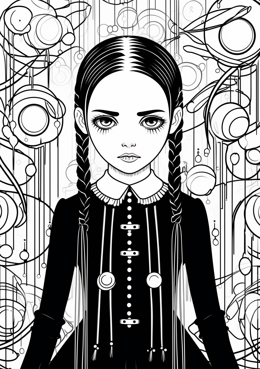 Wednesday Addams Coloring Book Pages Fun Coloring For All Ages