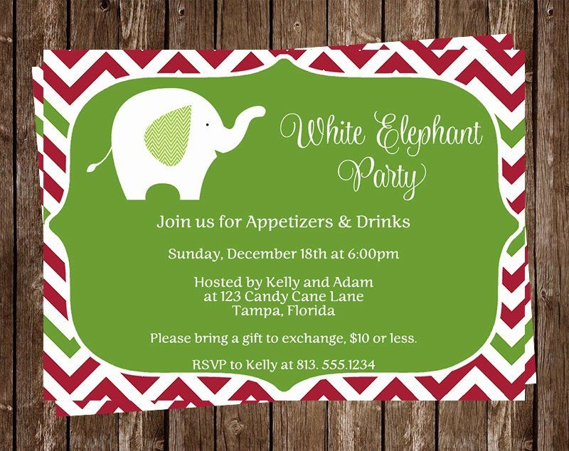 White Elephant Invitation Template Printable Templates Free