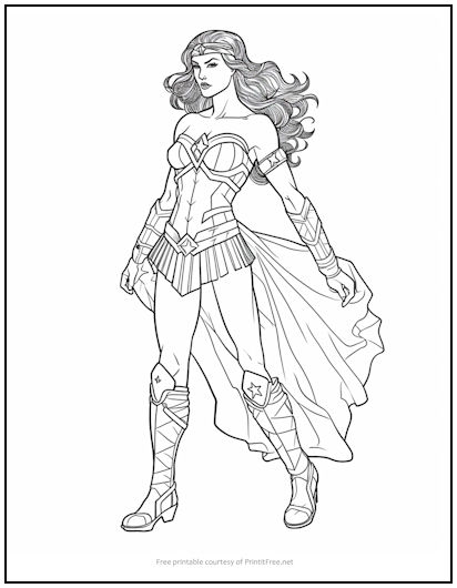 Wonder Woman Coloring Page Print It Free