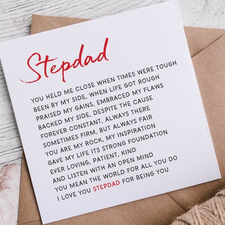 Wonderful Stepdad Card Stepdad Birthday Card For Step Dad Etsy UK