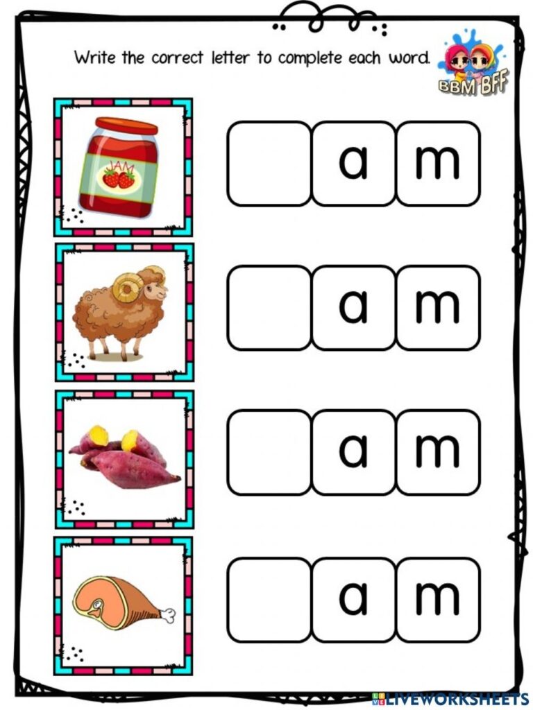 Word Family Am Worksheets Engaging Worksheet Activities
