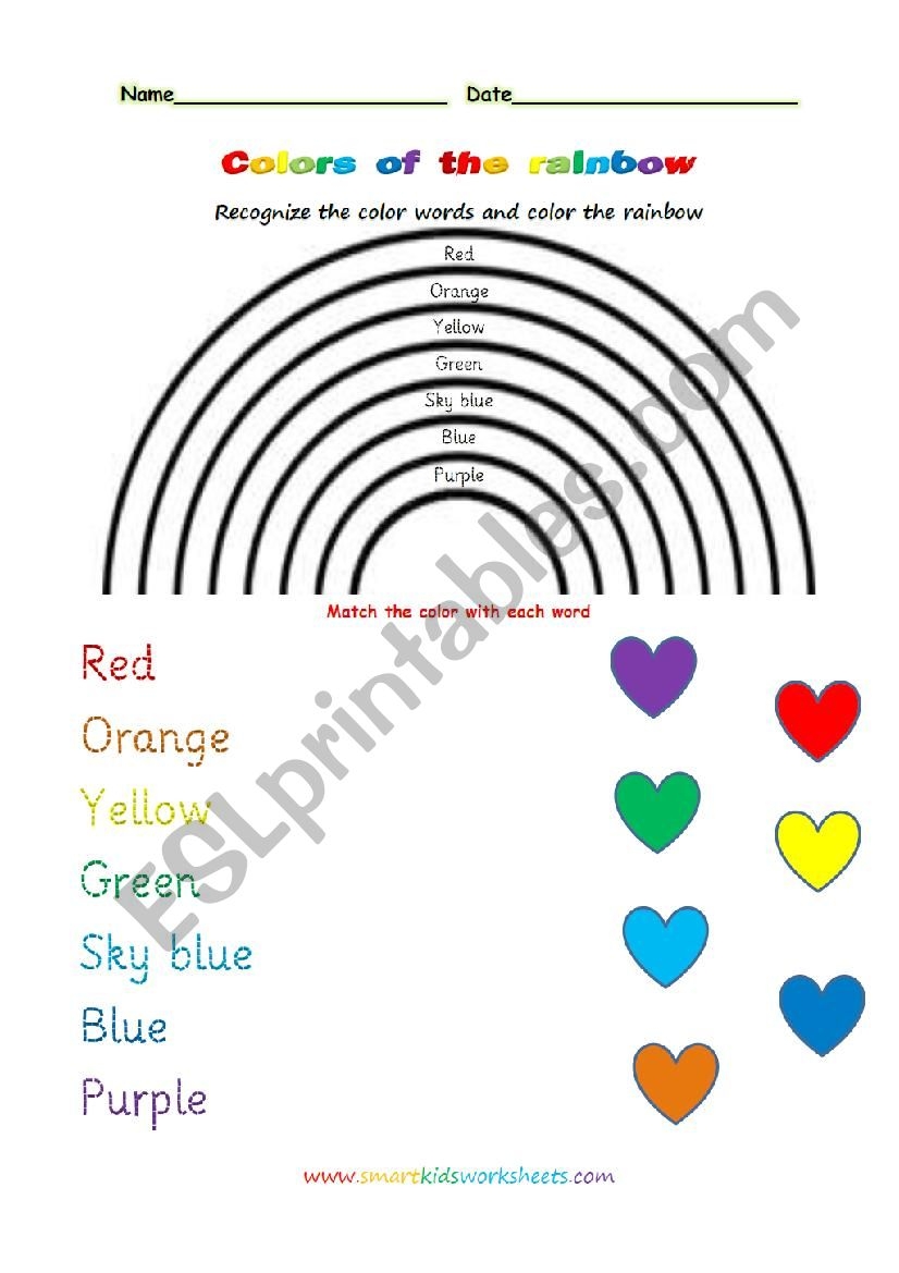 Worksheet Colours Worksheet Rainbow Colours Vrogue co