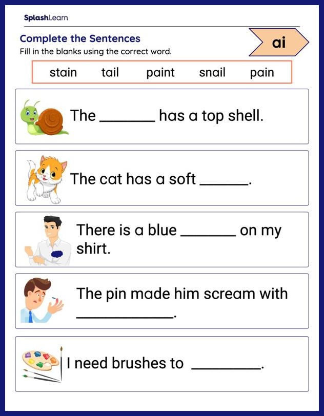 Worksheets For Ai Ay Words The Measured Mom Worksheets Library