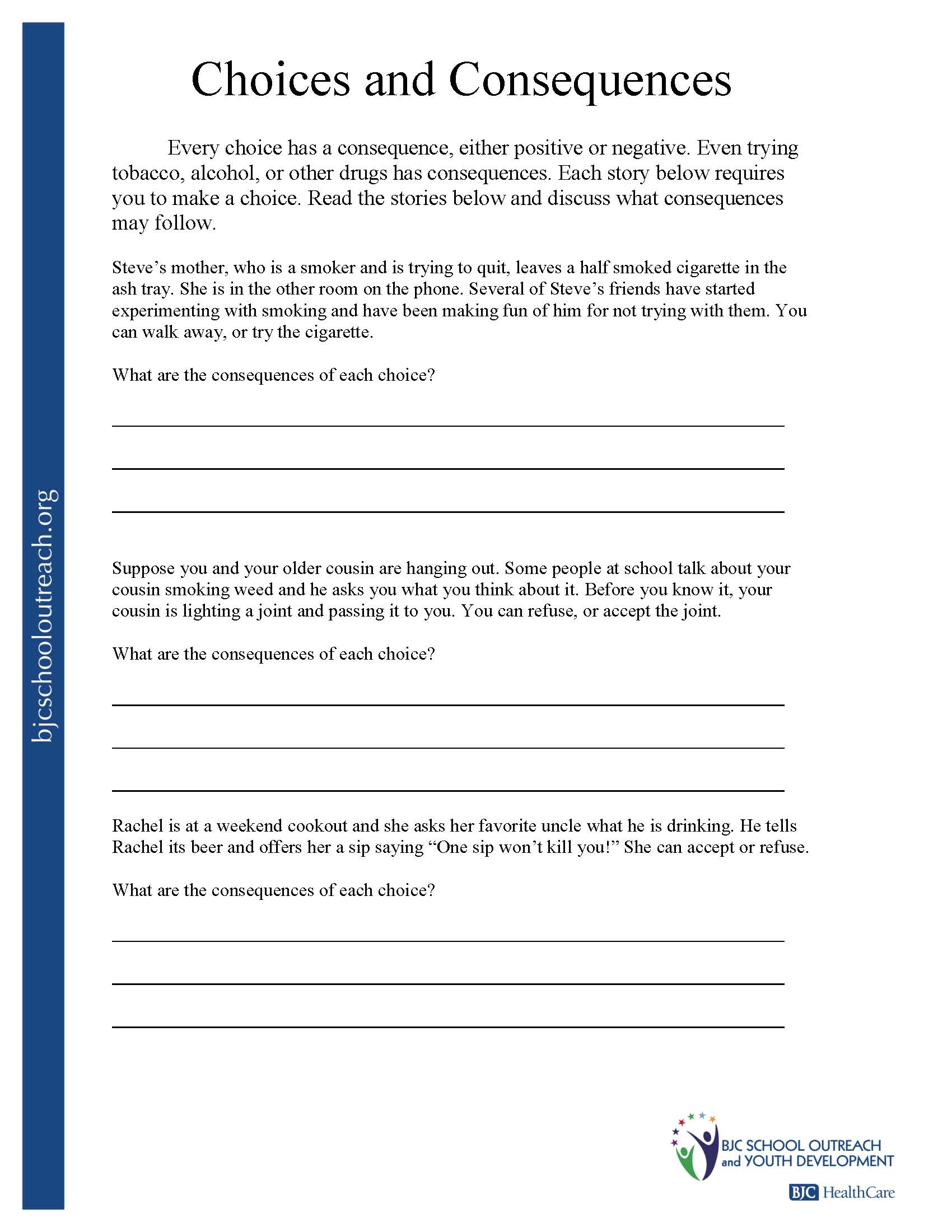 Worksheets For Substance Abuse