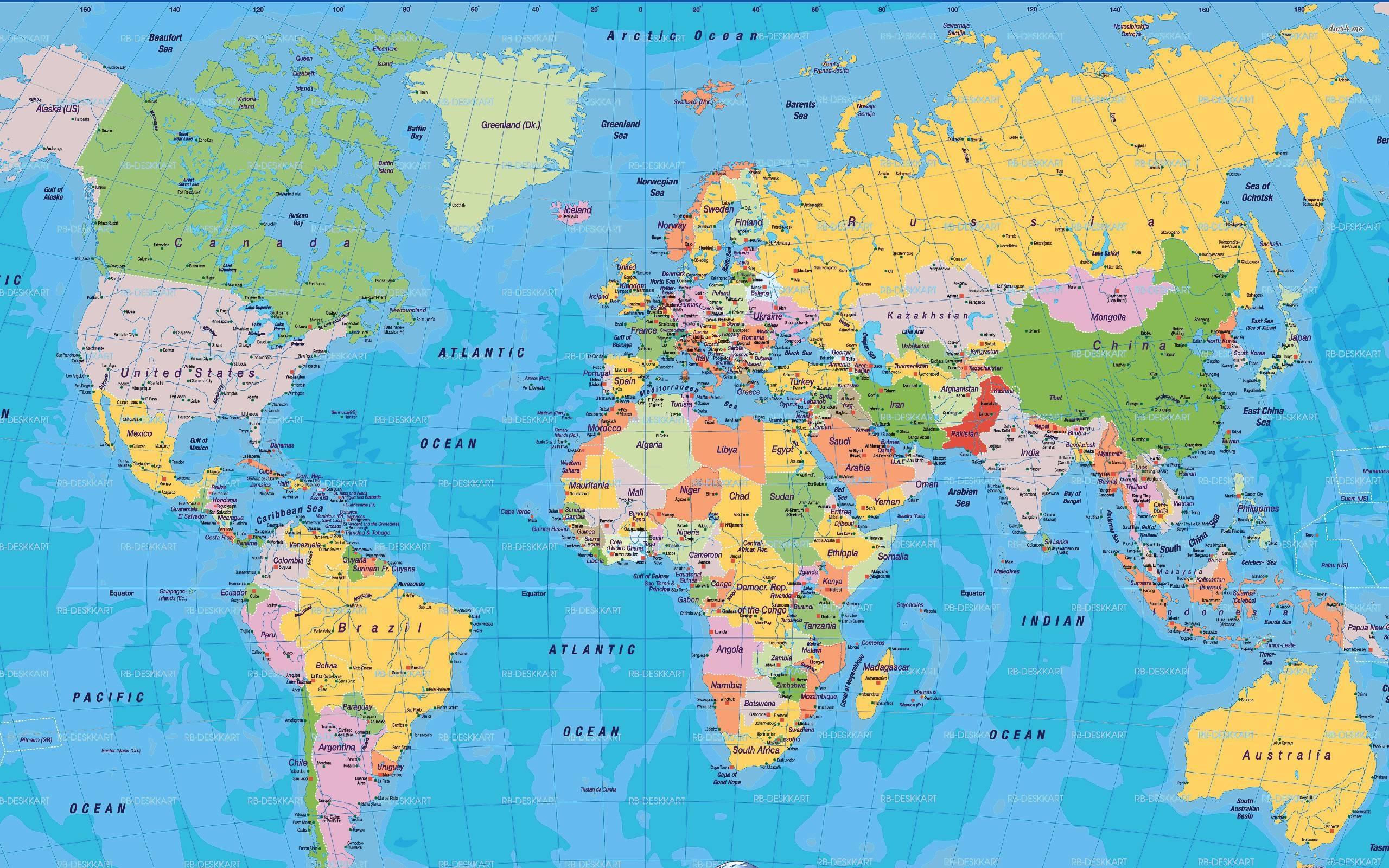Color Page World Map