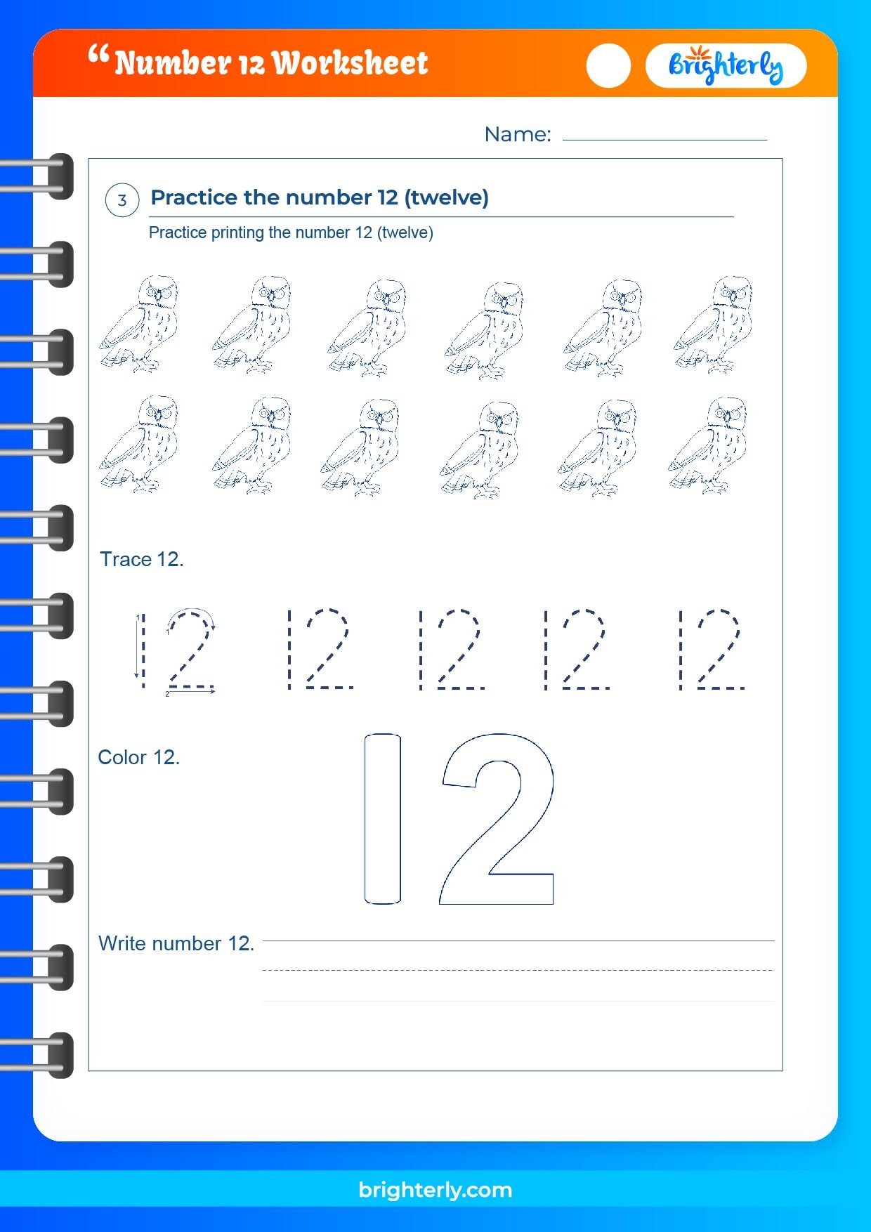 number 12 worksheet