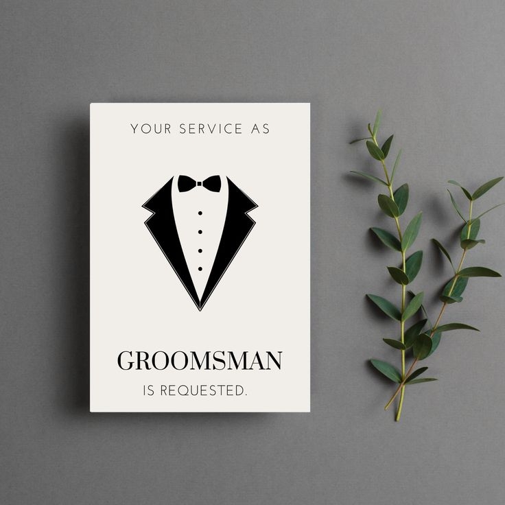 Your Groomsman Services Requested Card printable Groomsmen Proposal