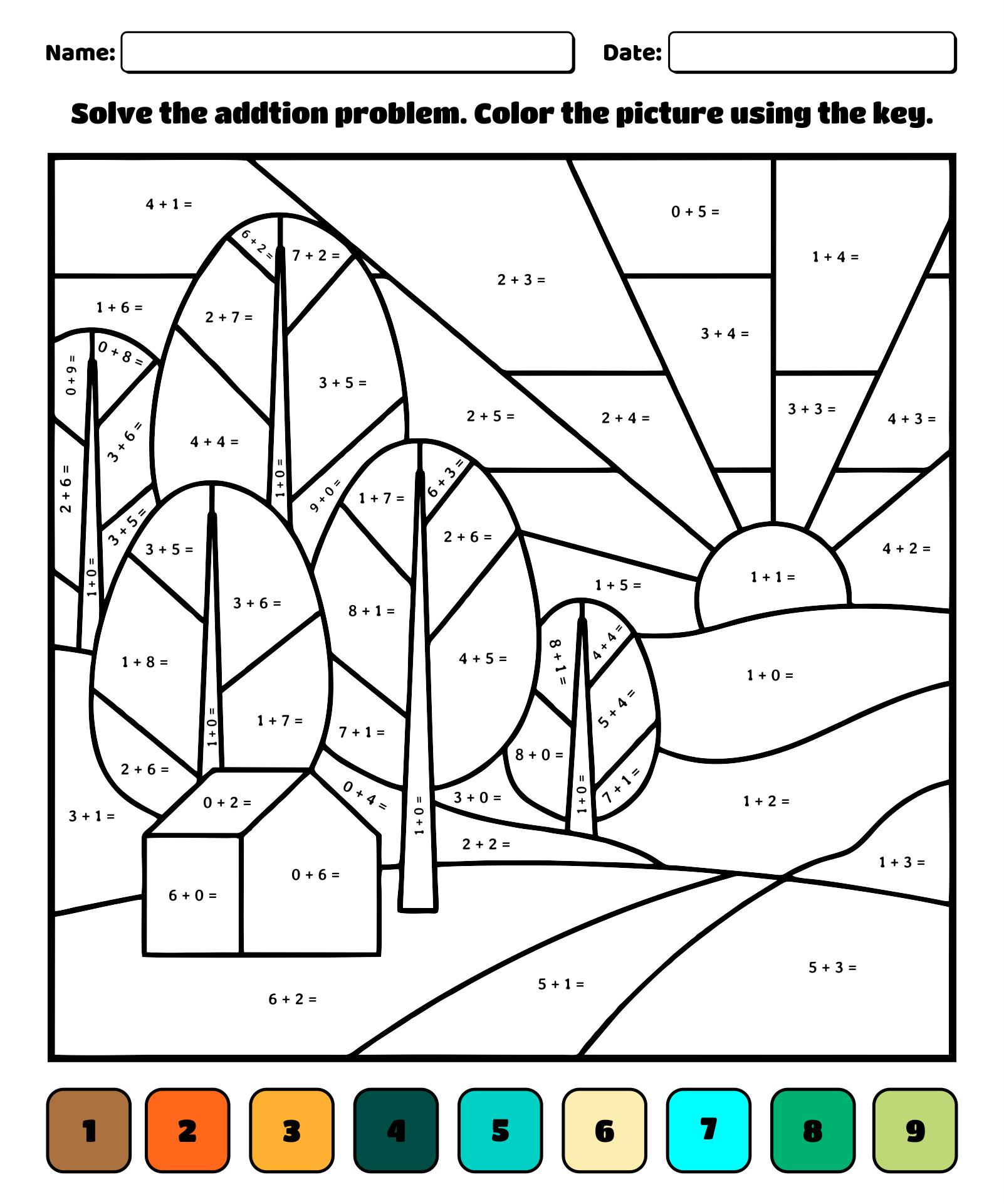 Addition By Number Coloring Worksheets 27 New Pictures Addition 