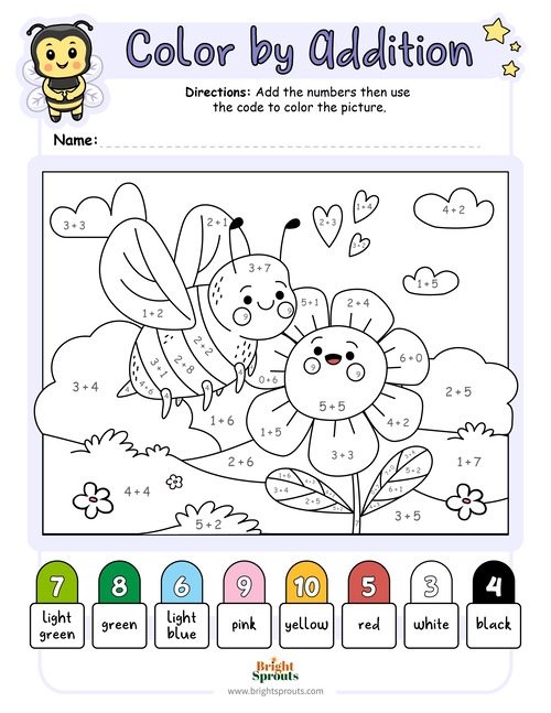 Color By Number Addition Best Coloring Pages For Kids Addition 