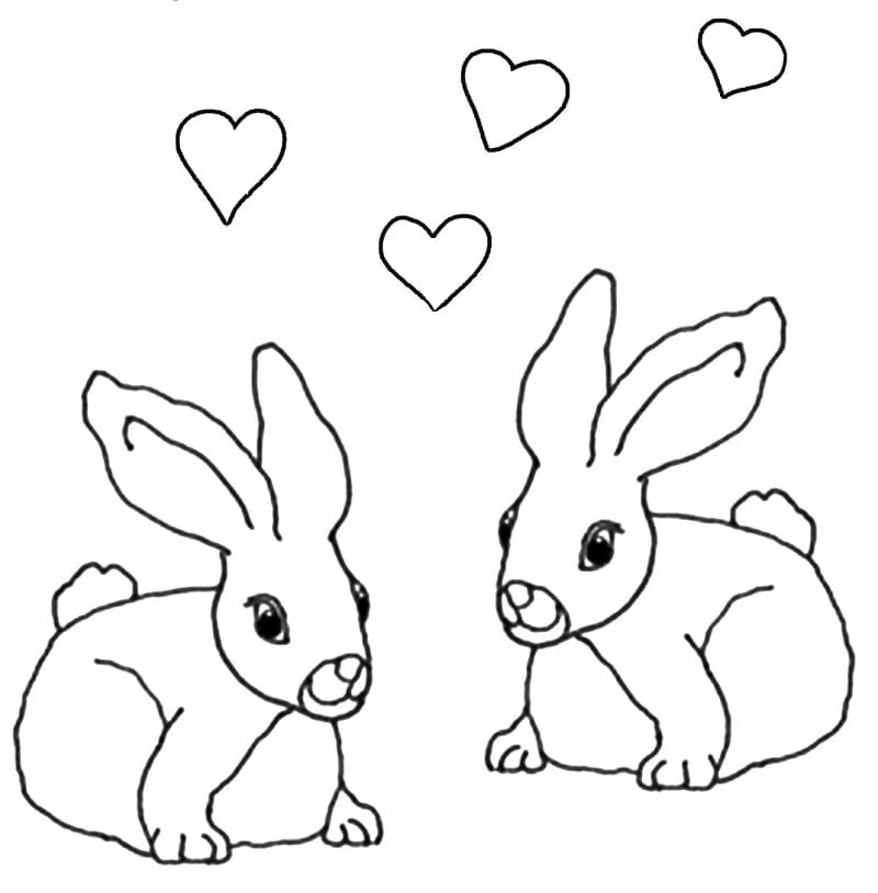 Coloring Pages Of Cute Rabbits