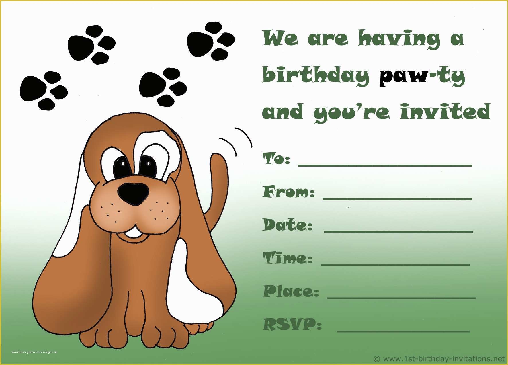 dog birthday invitations templates