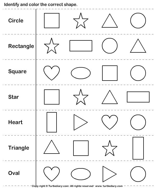 preschool shapes worksheets for kindergarten