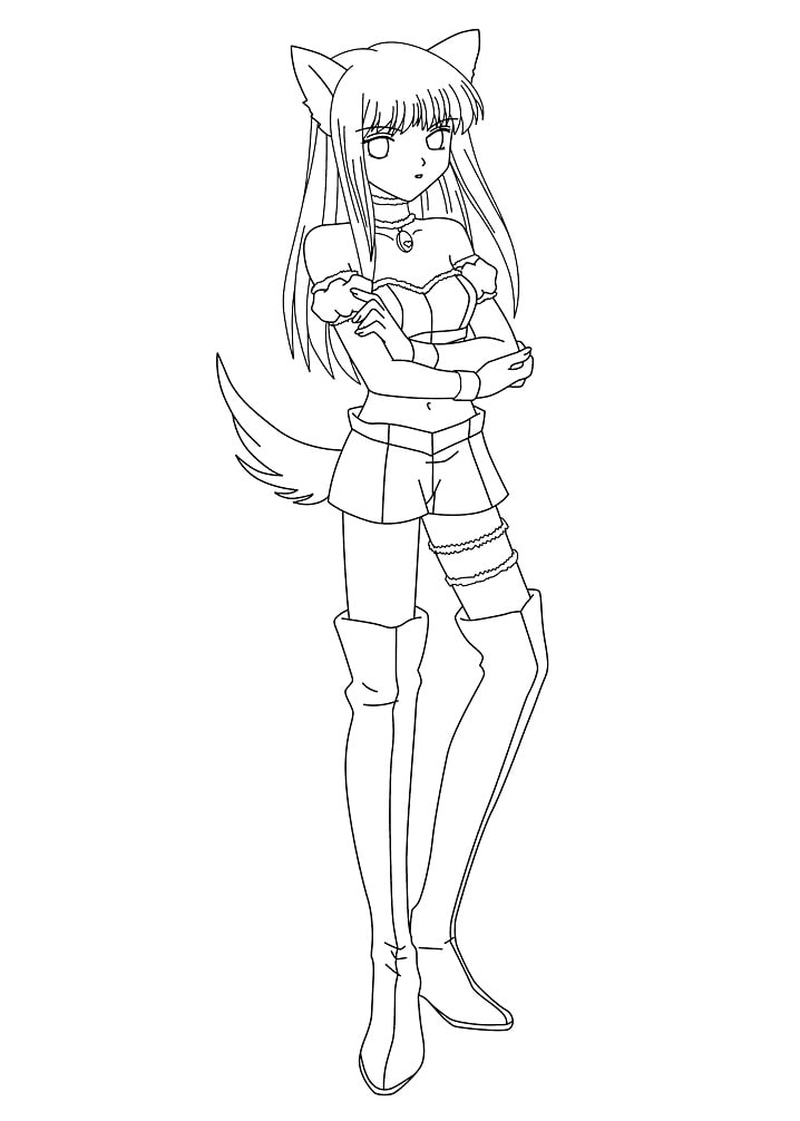 Lovely Wolf Girl Coloring Page Free Printable Coloring Pages For Kids