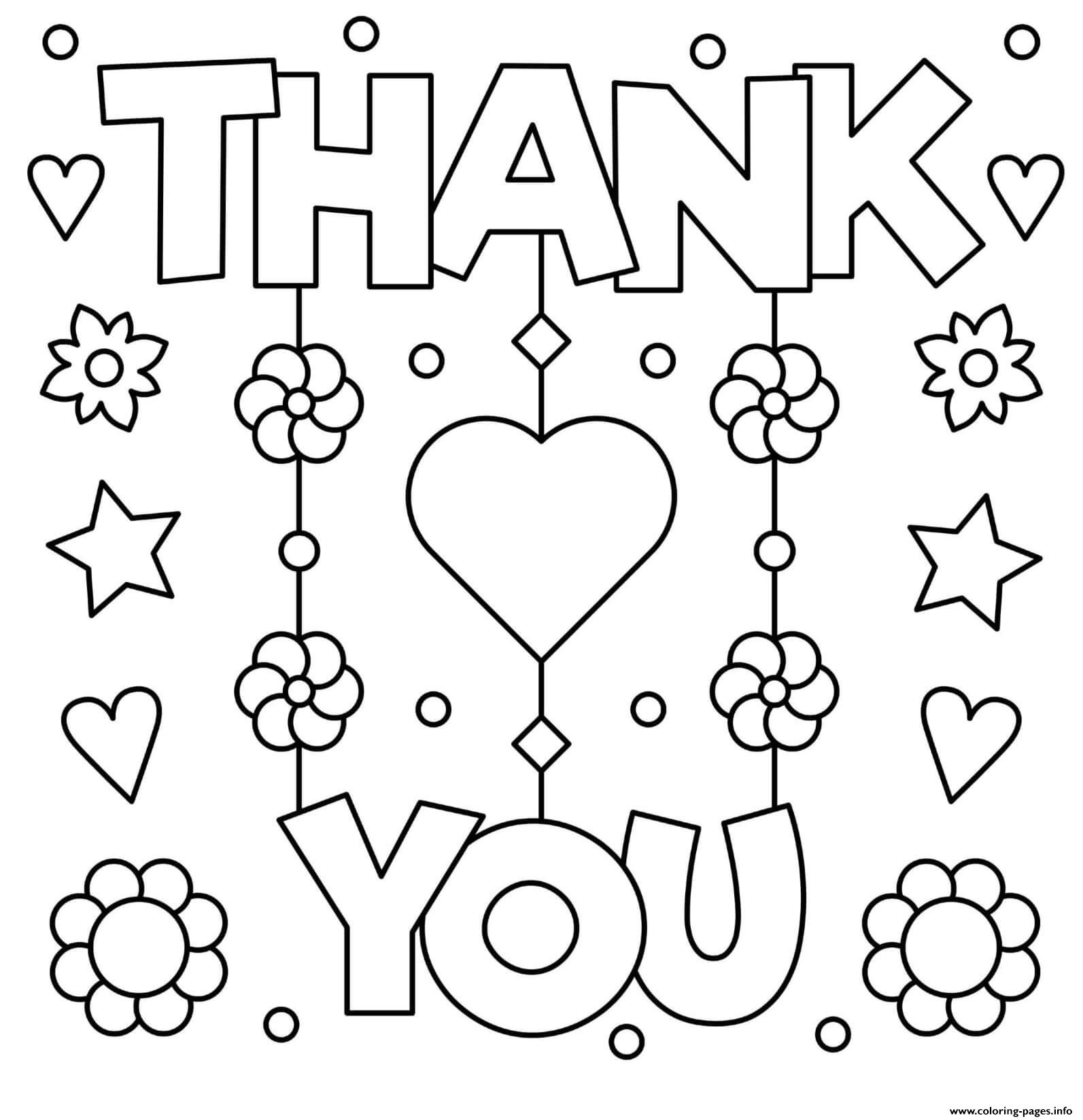 Thank You Printable Coloring Pages Thank You Coloring Pages For Kids At