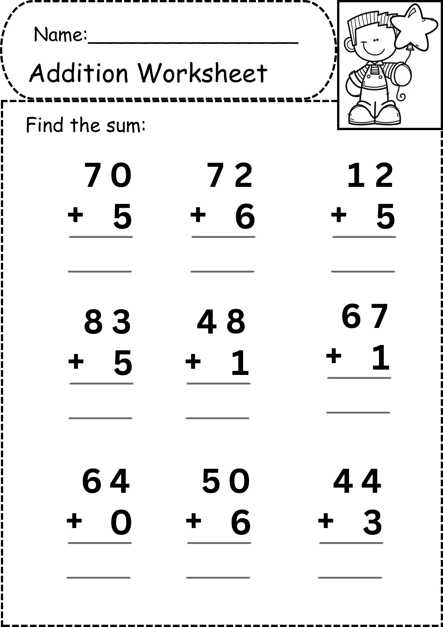 Kindergarten Addition Worksheets Free Printable Math Practice