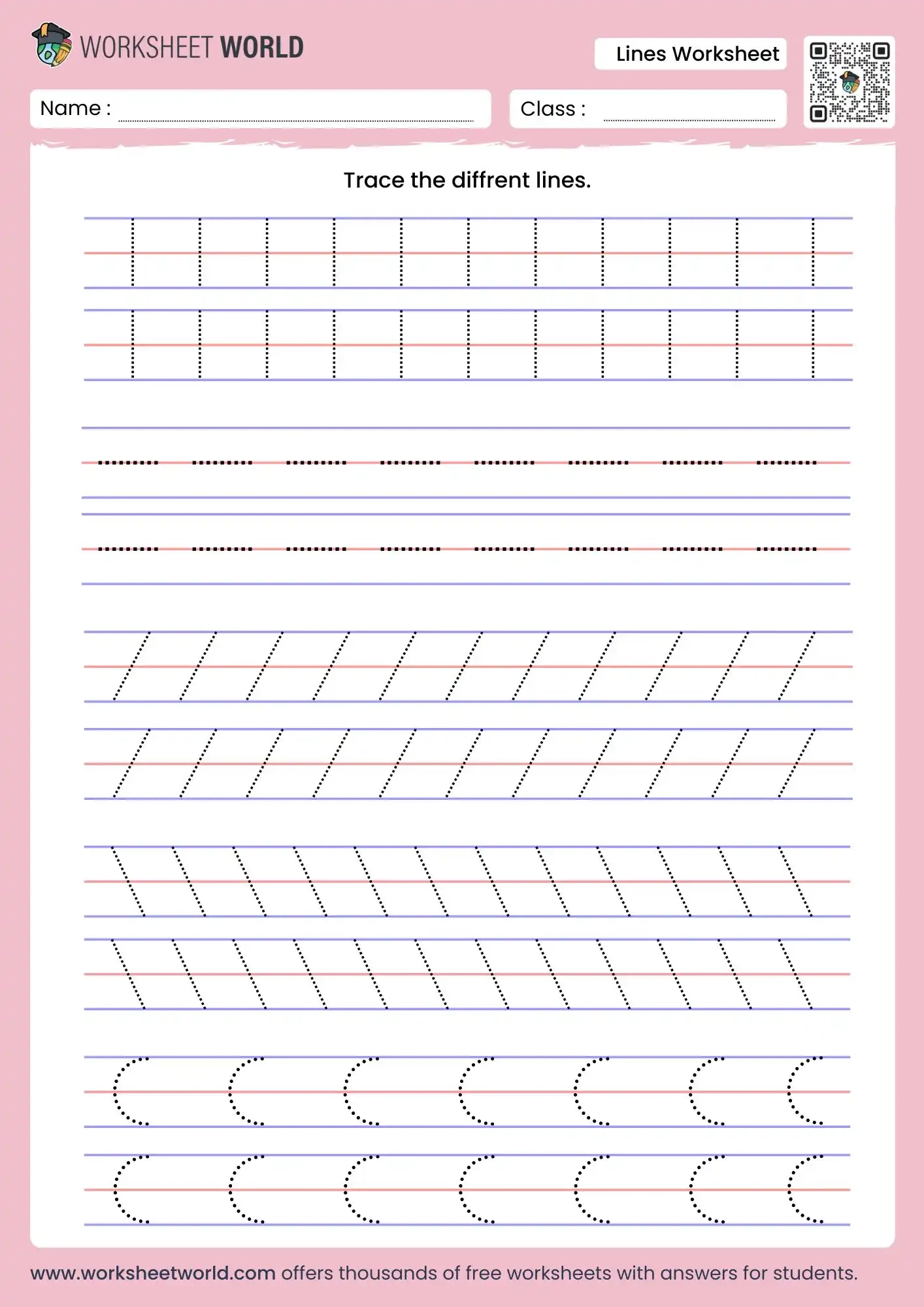 Tracing Lines Worksheets PDF Free Download For Kids Worksheet World Tracing Lines Worksheets PDF Free Download For Kids Worksheet World